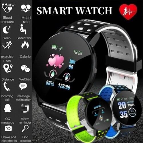 LS New 119Plus Colorful Touch Screen Smart Watch Men Clock Blood Pressure IP67 Waterproof Smartwatch Heart Rate Monitor Fitness