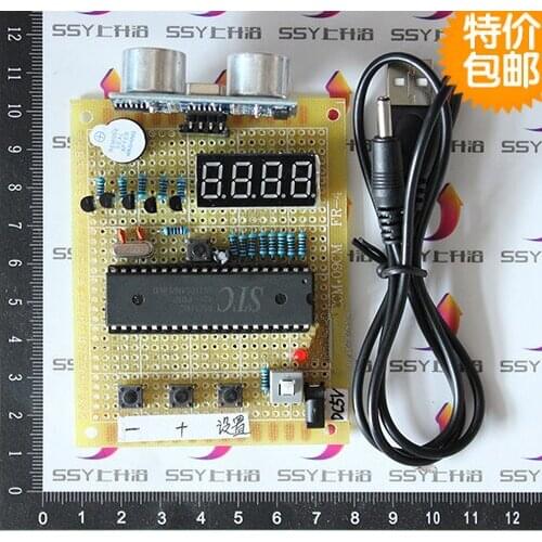 Based on 51 Single Chip Ultrasonic Rangefinder Reversing Radar Alarm Design Kit (loose Parts)