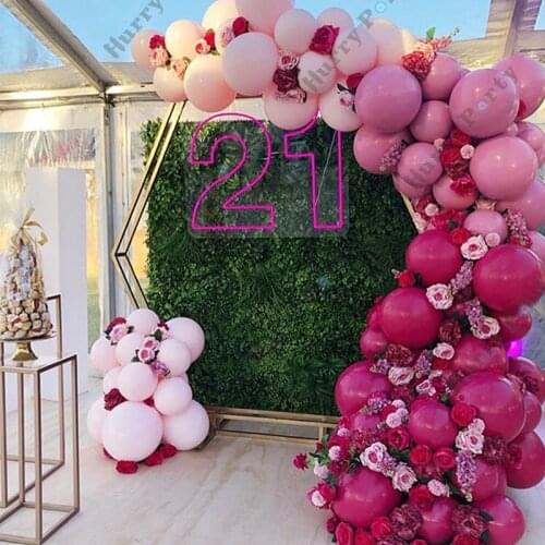 110Pcs Rose Red Balloon Garland Arch Kit Retro Pink Balloon Set Wedding Birthday Party Decorations Helium Globos Baby Shower