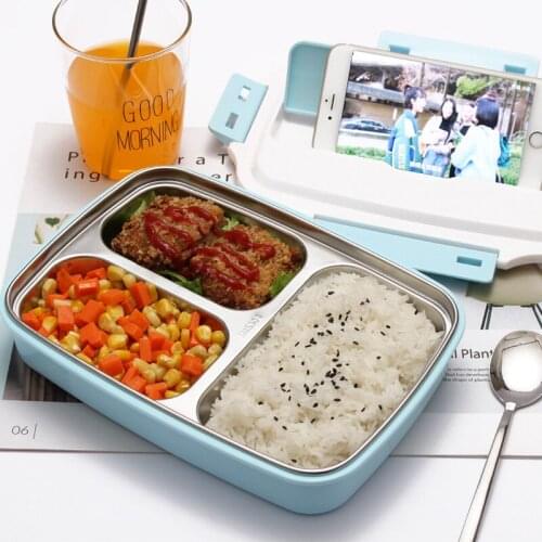 New Portable Lunch Box 304 Stainless Steel Bento Box With Tableware Food Container Large-capacity Food Box for Students Workers