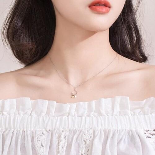Three Little Fish Animal 925 Sterling Silver Necklace For Women Girls Korean Fashion Clavicle Chain Jewelry Gifts SN2466