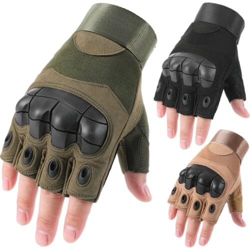 Fingerless Military Gloves Tactical Men Paintball Airsoft Soft Soft Knuckle Bicycle Climbing Riding Army Combat Tactical Gloves