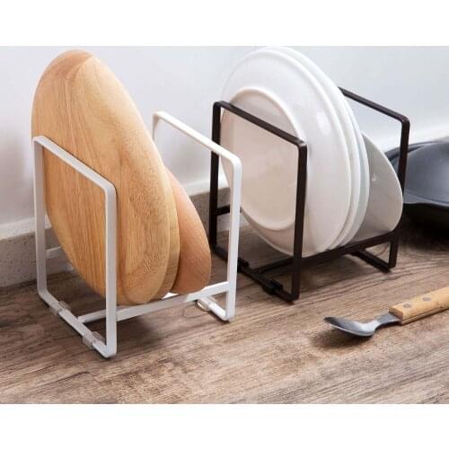 Carbon Steel Dish Rack Drying Rack Shelf Pot Lid Dish Drainer Tray Plate Display Holder Storage Rack Shelf Kitchen Organizer