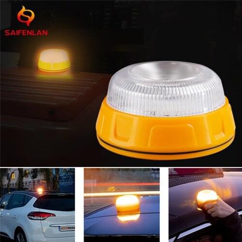 V16 Traffic Warning Lights Car Emergency Yellow Light Flash Lights Car Beacon Light Magnetic Outdoor Camping Work Lamp Lighting