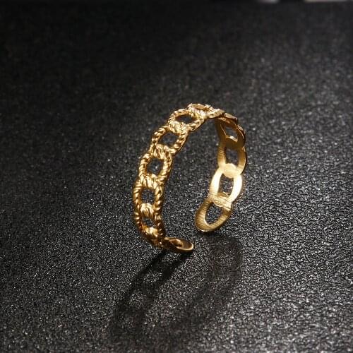 Simple Fashion Gold/Silver Stainless Steel Ring With Circle Pattern For Girls Women Men Couple In Wedding Rings