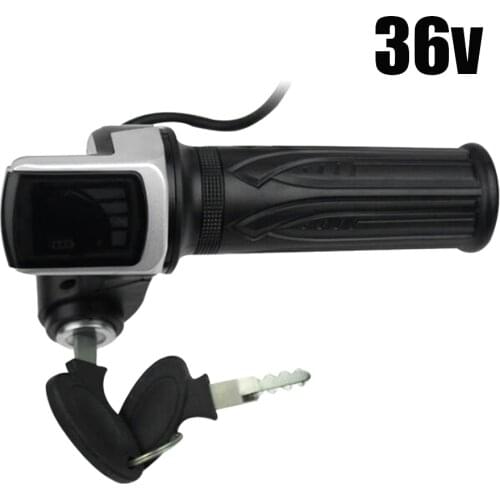36V 48V 60V Electric Scooter Throttle Grip With Key Lock Power Indicator LCD Acceleration Handle For Electric Vehicle