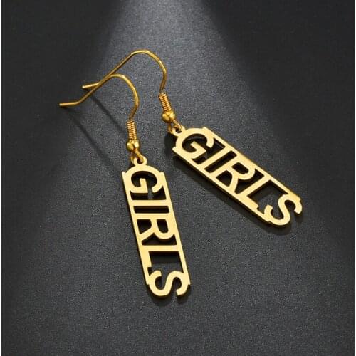 Letter Piercing Name Dangle Earrings Weddings Party Jewelry Name Brief Personalized Customied Letter Playboy Women Earrings Stud