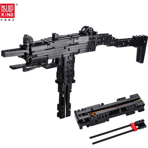 MOULD KING Military special police submachine gun assembly building block signal grab technology model boy children DIY toy gift