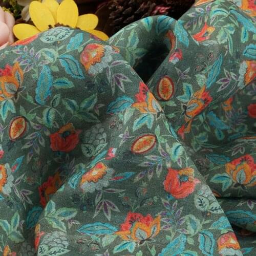 Spring summer pure ramie printed fabric,fabric for dress,sewing accessories,patchwork cloth
