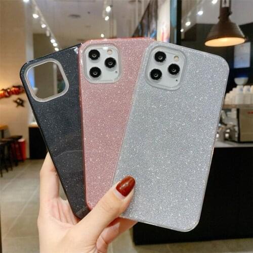 UIGO Candy Protection Colors Gradient Phone Case For iPhone 12 12Mini Glitter 11 11Pro Max Shining Soft TPU Silicone Back Cover