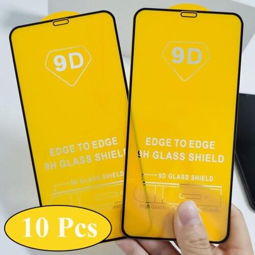 10pcs 9D Tempered Glass Full Glue Coverage Flim Screen Protector For Huawei Honor 50 V40 X10 Max 10X Lite X20 SE Play 20 5 5T