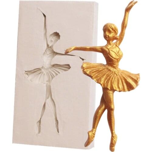 Female ballet dancer Mold Fondant Cakes Decorating Tool Silicone Mold Sugarcrafts Chocolate Baking Tool For Cakes Gumpaste Form