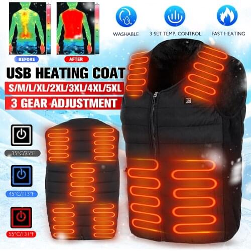 9 Area Heated Electric Jacket Vest 3 speed Men Women For Camping Sportswear Thicken Heated Jacket USB Vest Jacket Ultra Light