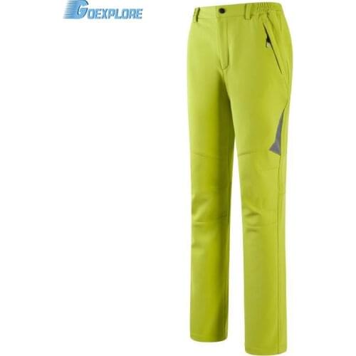 Goexplore Winter Hiking Pants Women fleece solfshell Leisure Trousers Mountain Trekking Warm Waterproof outdoor pants Female