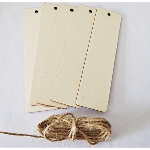10pcs Unfinished Wood Tag Wooden Gift Tags with Jute Ropes Natural Rustic Wood Craft Labels for Home DIY Supplies Wedding Decor
