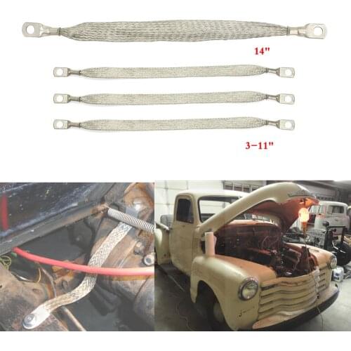 11" and 14" Straps Heavy Duty Engine Ground Strap Cables Set Tinned Copper Universal For Truck Car Chevy Toyota Volvo BMW X3