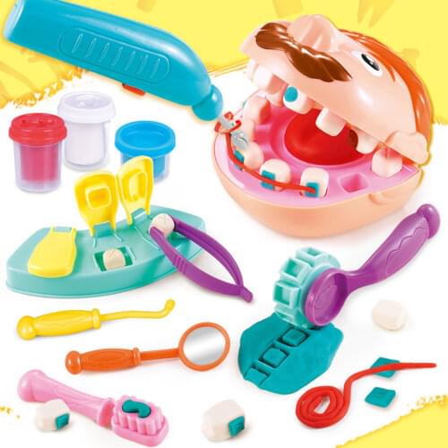 13Pcs Simulation Dentist Kit Tooth Extraction Clay Model Toys Dental Tool Set Parent-child Interactive Simulation Drug Game Toys