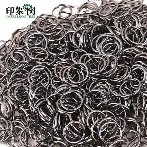 200Pcs/lot 4 5 6 7 8 10 12 14 16mm Gun Black Jump Rings Metal Connectors Beads For DIY Jewelry Finding Making Accessories 1105