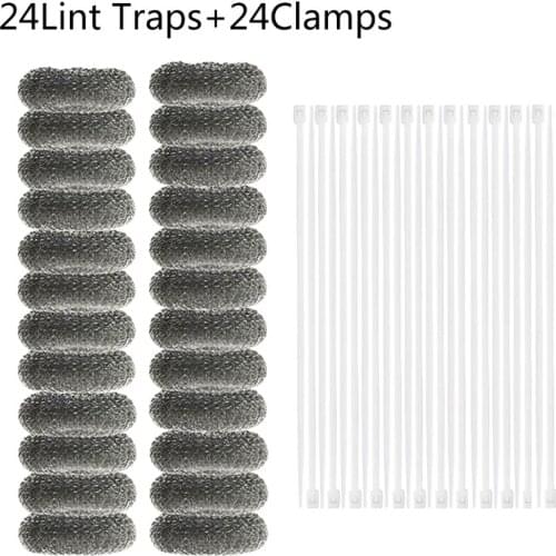 24/36/50 Sets Stainless Steel Anti Rust Washing Machine Lint Snare Traps Washer Hose with Cable Ties