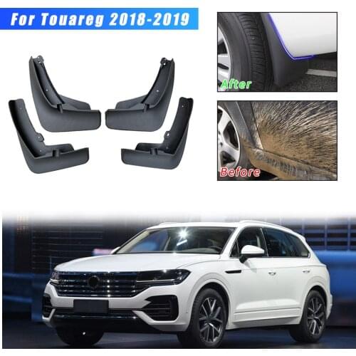 4pcs Car Mud Guards For VW Touareg 2018 2019 Fit No Drill Mud Flaps Flare Splash Guards Kits Molded Car styling Accessories