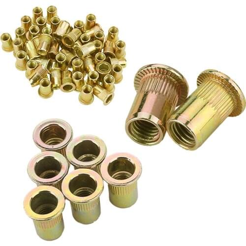 50 PCS Flat Head Rivet Nut Furniture Decoration Instrument (M8)