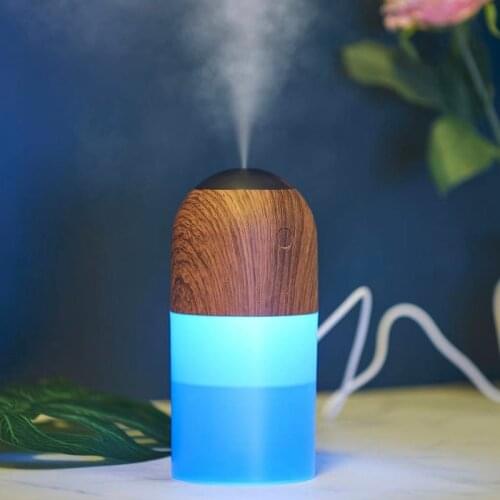 ELOOLE Mini Wood Grain Air Humidifier USB Ultrasonic Aroma Essential Oil Diffuser Cute Nanometer Atomization For Home Car
