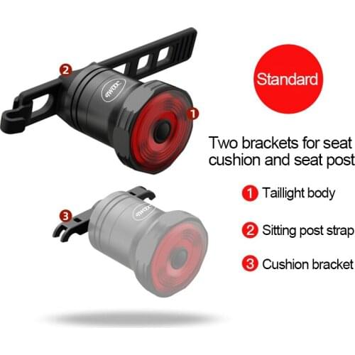 Intelligent Bicycle Rear Light Bicycle Taillight Auto Start/Stop Brake Sensing IPx6 Waterproof LED USB Charging Bike Light