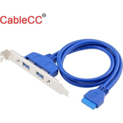 CableCC CY MSI two USB 3.0 Female Mount panel to Motherboard 20pin Cable High Quality with PCI bracket