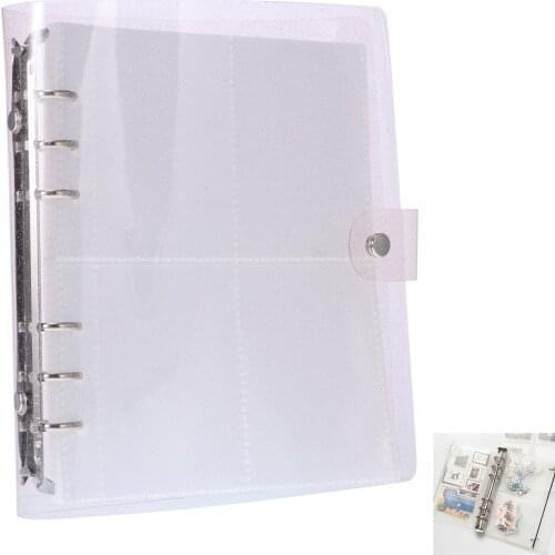 Pockets Portable Photo Collection Album Shiny Clear 6-Ring Binder Cover Refillable Notebook For Name Card Pictures Postcards