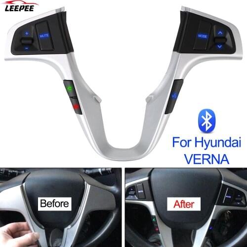 Car Accessories For Hyundai VERNA SOLARIS Bluetooth Audio Volume Music Control Switch Steering Wheel Button Blue Backlight