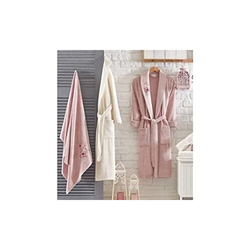 Kristal Bamboo Family Bathrobe Set Karen Rose-Cream