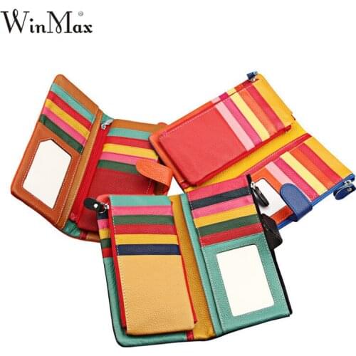 Winmax Brand Ladies Split Leather Wallets Women Fashion Coin Purses Design Female Soft Purse Wallet High Quality Card ID Holder