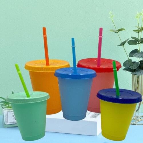 Creative Straw Cup Sequined Glitter Cup Colorful Coffee Juice Straw Mug Simple Cute Net Red Plastic Bottom Outdoor Portable Cup