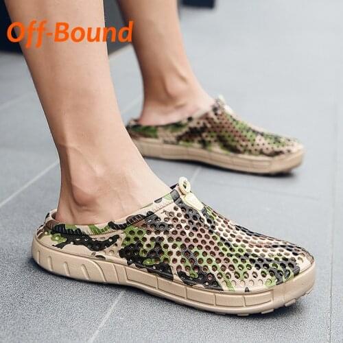 Off-Bound Summer Men Slippers Outdoor Clogs Garden Slippers Beach Sandals Mules Bathroom Loafers Casual Massage Home House Shoes