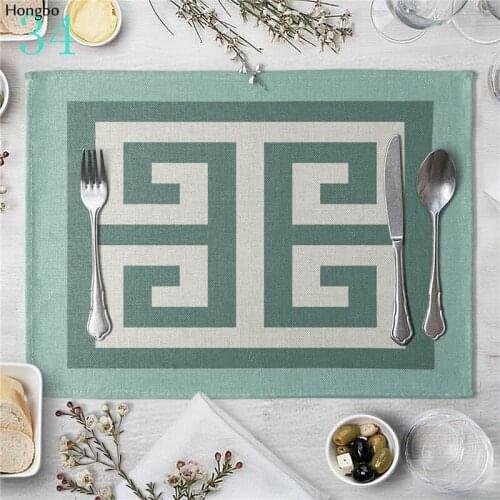 Geometric Art Stripes Pattern Linen Table Mat Placemats For Kitchen Dining Place Mats Pads