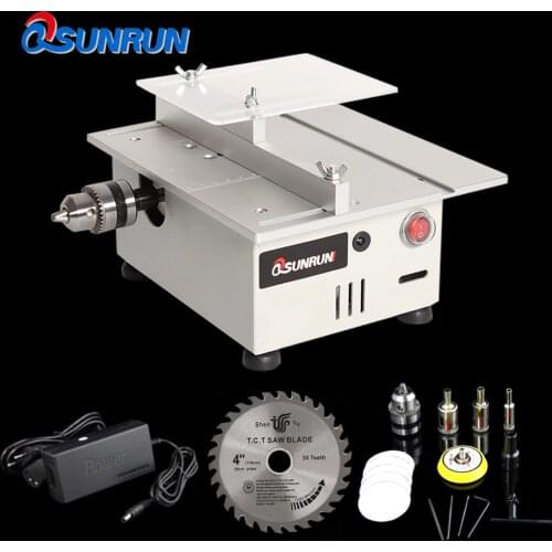 Multifunctional Mini Table Saw Handmade Woodworking Bench Lathe Electric Polisher Grinder DIY Model Cutting Saw B12 Drill Chuck