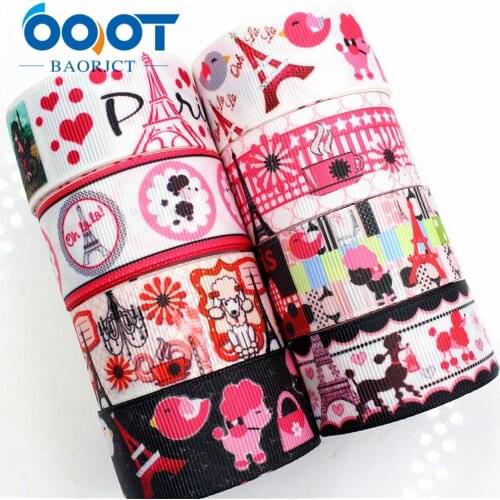 OOOT BAORJCT 176132,25mm 10yard Cartoon Ribbons Thermal transfer Printed grosgrain Wedding Accessories DIY handmade material