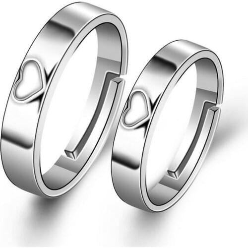 S925silver couple ring South Korea Korean opening adjustment couple love hand jewelry men and women rings sterling silver rings