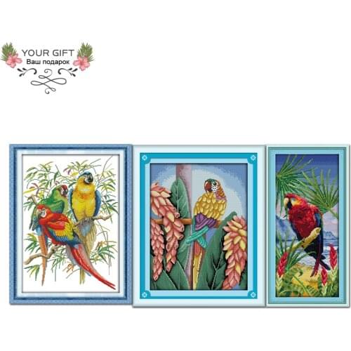 Joy Sunday D213D307(2)D410(3) Free Shipping Home Decor Wolf Brother Kiss Spirit Animal Needlework Cross Stitch Kits