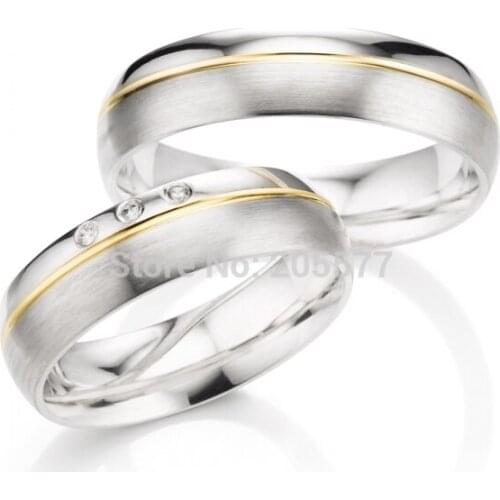 Custom size His and Hers wedding bands western style titanium engagement wedding rings set