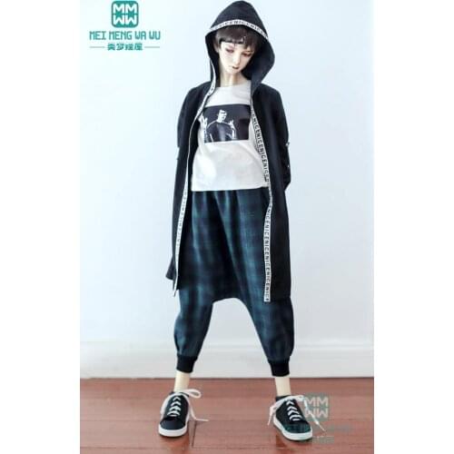 BJD doll clothes for 65-70cm BJD uncle fashion letter coat, plaid pants