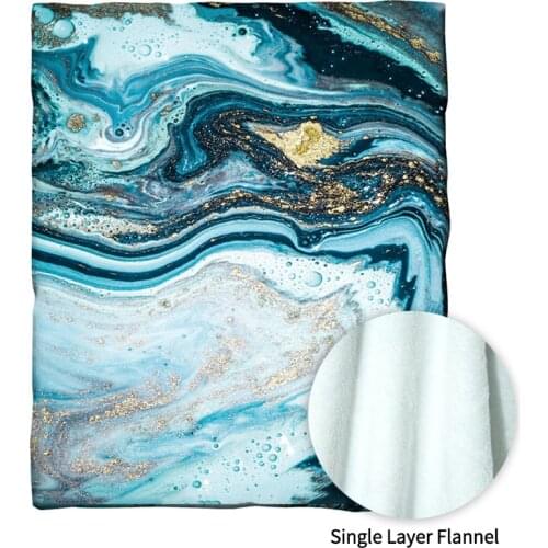 Single Layer flannel blanket Portable Travel Camping airplane Blanket fashion marble print sofa throw blankets 130*150/150*200cm