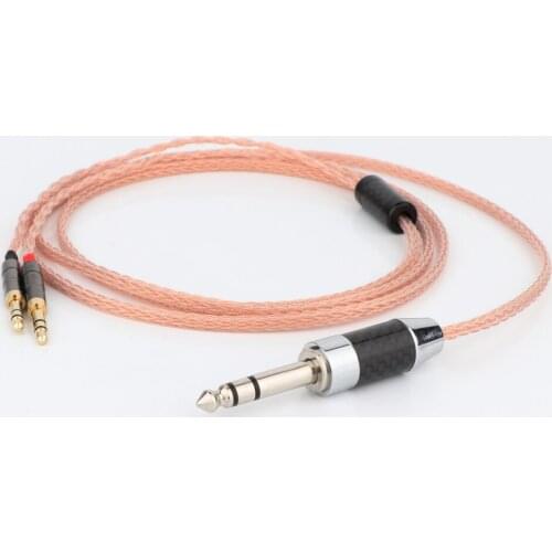 Preffair Hifi 7N OCC 16cores 6.35mm to 2x3.5mm plug earphone cable audio Cable Replacement for Denon AH-D7200 AH-D5200 AH-D9200