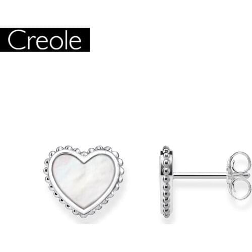 Stud Earring Heart Shell Romantic Gift For Women High Quality Europe Style 925 Sterling Silver Stone Fashion Love Jewelry