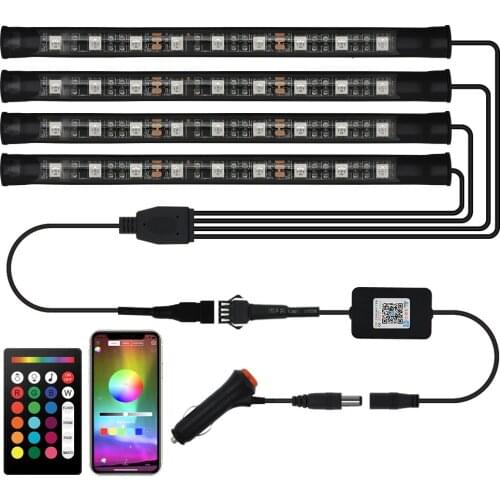 RGB LED Strip Car Interior Decorative Light Music sound Control Multiple Lamp for Peugeot 206 208 2008 308 Citroen C4 C5 Picasso