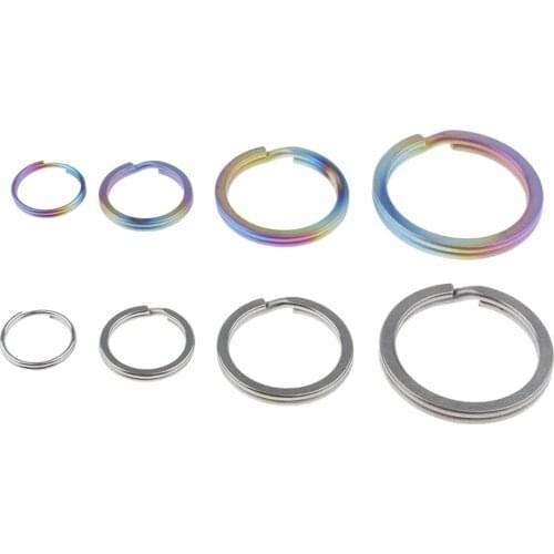 Titanium Round Split Ring Key Rings Keychain Buckle Clip Hook Loop Hoop for Car