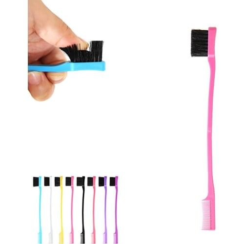 1PC Double Side Edge Control Hair Comb Hair Brush Eyebrow Brush Hair Styling Salon Hair Accessories Hairdressing Beauty Tools