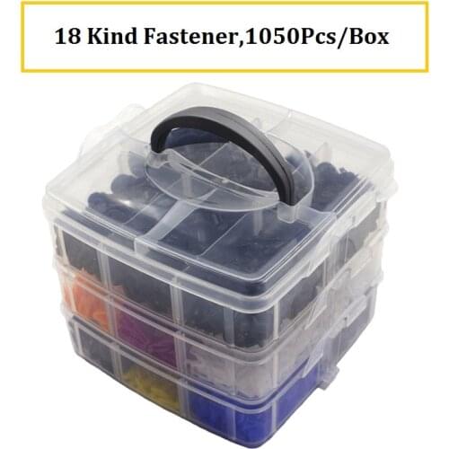 1050Pcs Universal Boxed Hybrid Car Fastener Clip Door Trim Car Bumper Rivet Fixer Hood Fender Fixing Clip