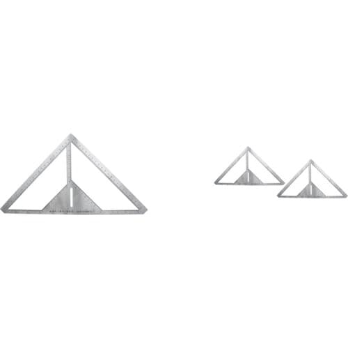 Stainless Steel Thicken Floor Drain Ruler Tile Triple-cornered Ruler Multiple Patterns Bricklayer Measuring Tool