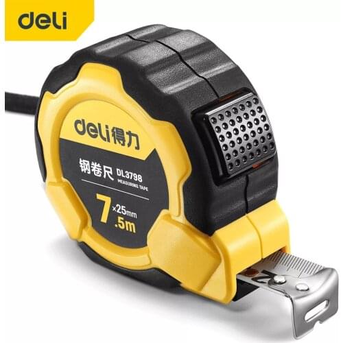 DELI High Precision Steel Measurement Tape Auto Lock Tape Measure 3/5/7.5/10M Retractable Professional Measuring Tool